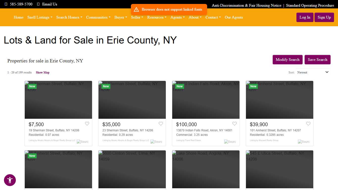 Lots & Land for Sale in Erie County, NY